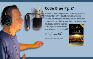 Snapshot of Rob's audiobook video for the chapter of Code blue pg. 21