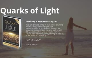 Thumbnail of Quarks of Light Audiobook Excerpt- Seeking a New Heart pg. 45 with a woman dancing by the beachside during a sunset