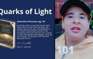 Thumbnail of Quarks of Light Audiobook Excerpt- Selection Process pg. 59 with Maria on the right side wearing a yellow plain jacket